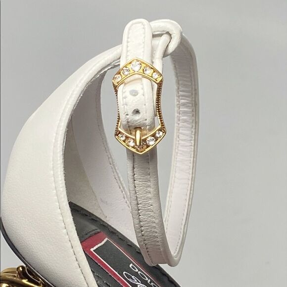 Dolce&Gabbana Game Day DG Leather Baroque-Heel Sandals size 38.5 - Picture 10 of 15